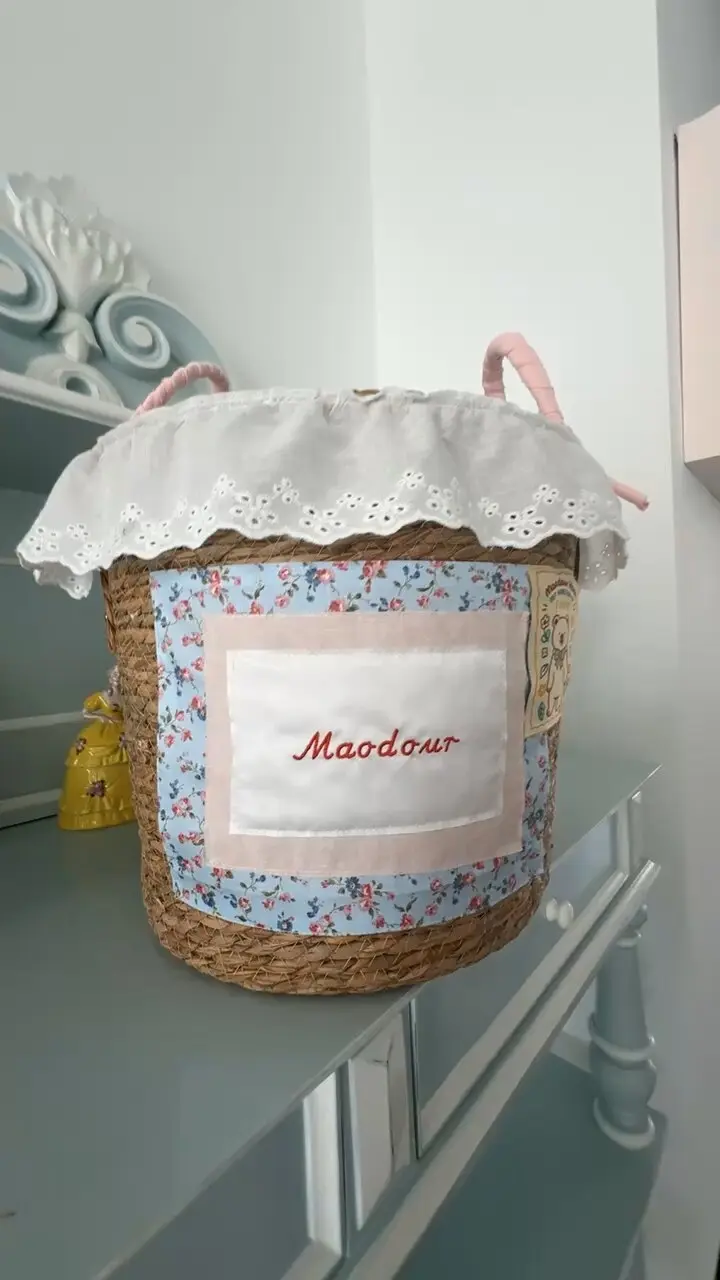 wooden storage basket for pet toys in a customer's home - Bear Pet Storage Basket